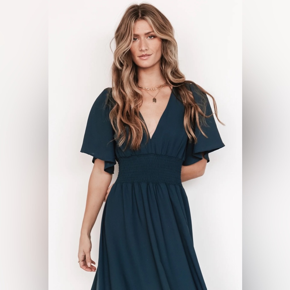 Baltic Born Deep Teal Maxi Dress with Slit - Picture 2 of 9
